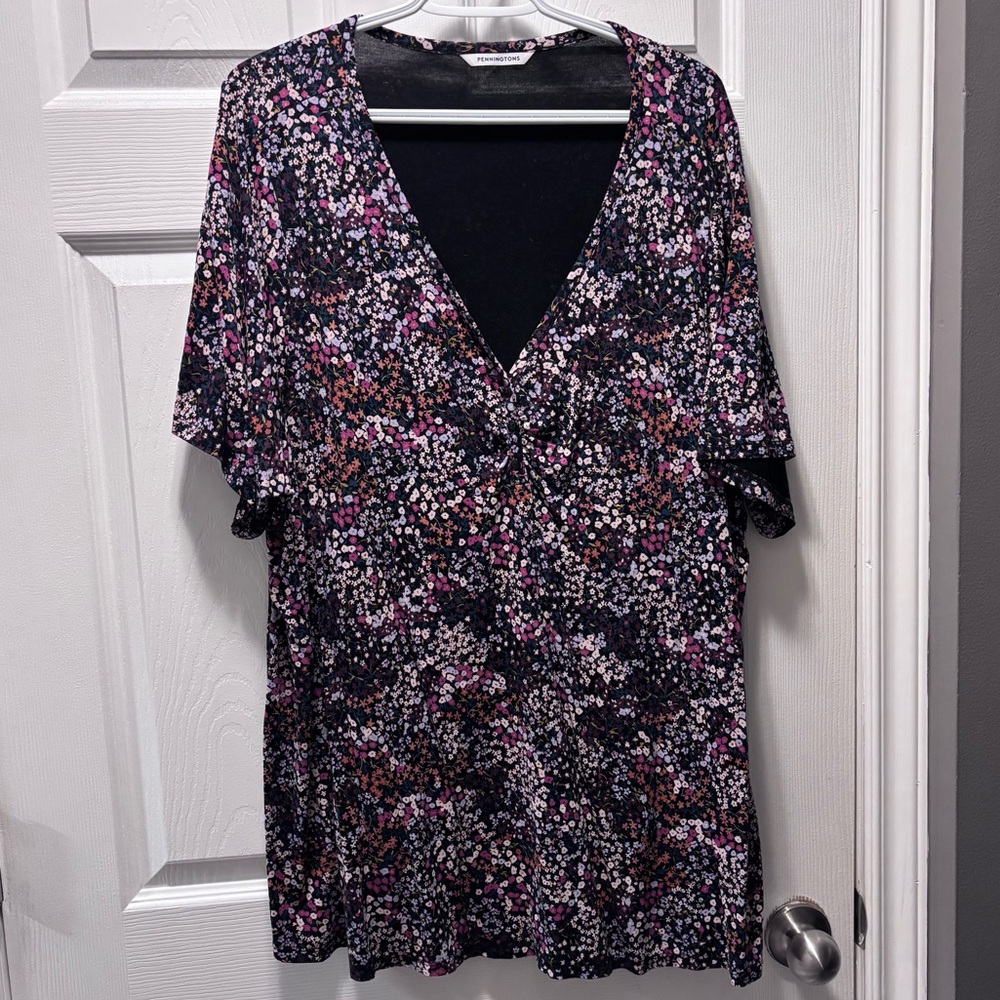 Penningtons Pink and Purple Floral Flutter
Sleeve Tee
